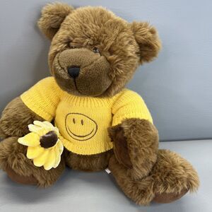 Pro Flowers Brown Teddy Bear Yellow Smile Sweater Sunflower Stuffed Animal Plush